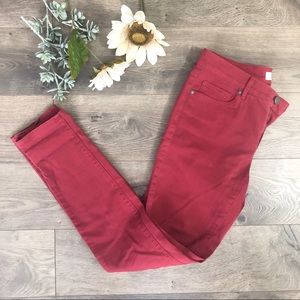 LOFT Red Modern Skinny Jean Sz 2